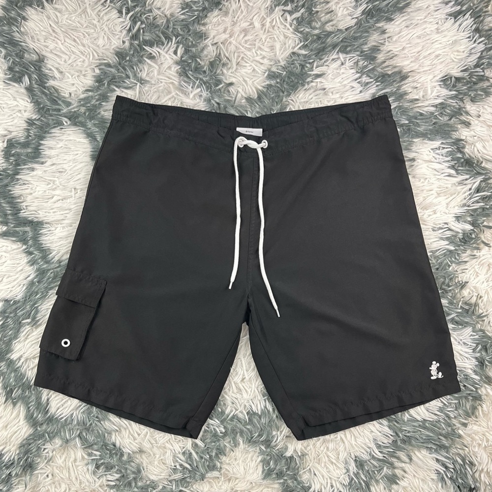 Disney Parks Men’s Black Swim Trunks With Liner Mickey Logo Size M